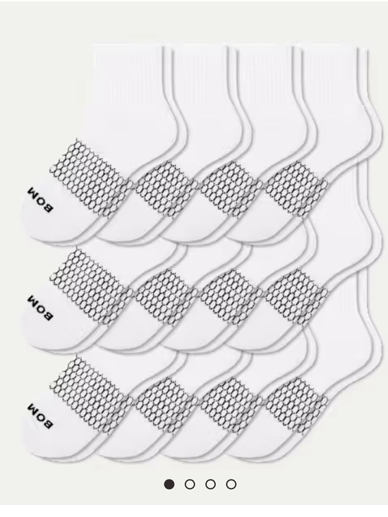 Bombas Accessories - Bombas Women's Quarter Sock 12-Pack (Color: White, Size: S)